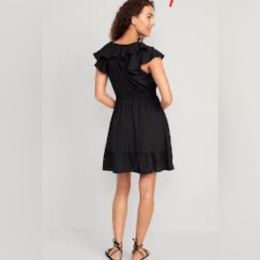 Old Navy Black Ruffle Mini Dress Xl